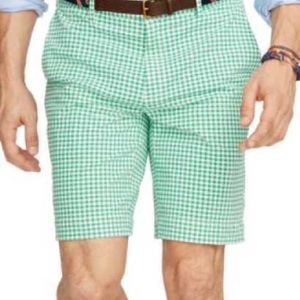 Green gingham check men’s Ralph Lauren Shorts NWT